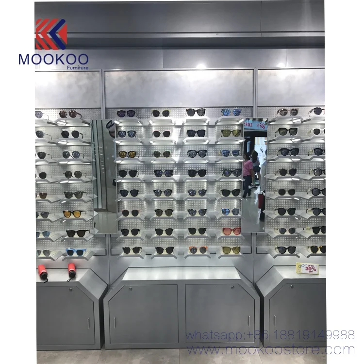 Custom Sunglass Wall Shelf Showcase Metal Glasses Display Wall Shelves