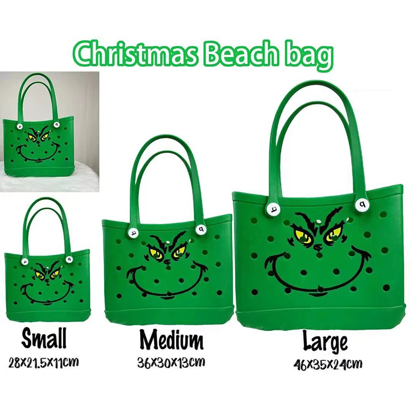 Hot sale Christmas sack Christmas shopping bag EVA tote Halloween Grinch Gift bag decorations creative gift bags