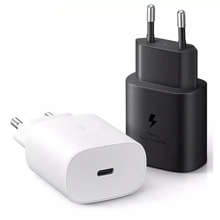 High quality US EU Plug Type C Charger 25W Quick Charge Travel Adapter Type C cable For Samsung S21 Note 10 s20 Fast Charger