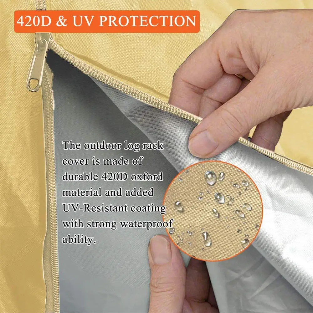 Heavy Duty All Weather Firewood Rack Cover Custom Size Waterproof Dustproof Firewood Log Hoop Cover