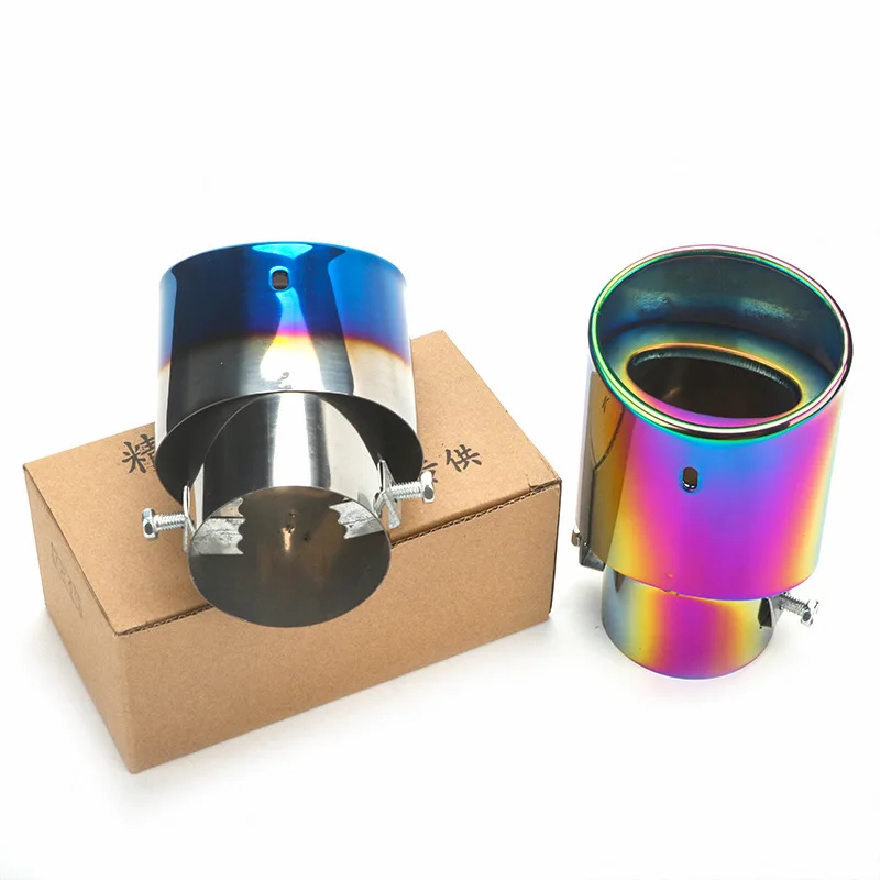 Car Auto Exhaust Muffler Tip Stainless Steel Pipe Chrome Trim Rear Tail Throat