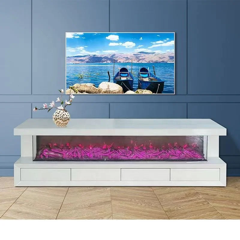 Hot Sale Mirrored TV Stand with Electronic Fireplace Decor Multiple color flames Muebles Meubles Mobles Moebel Mebles Rugs Sofa