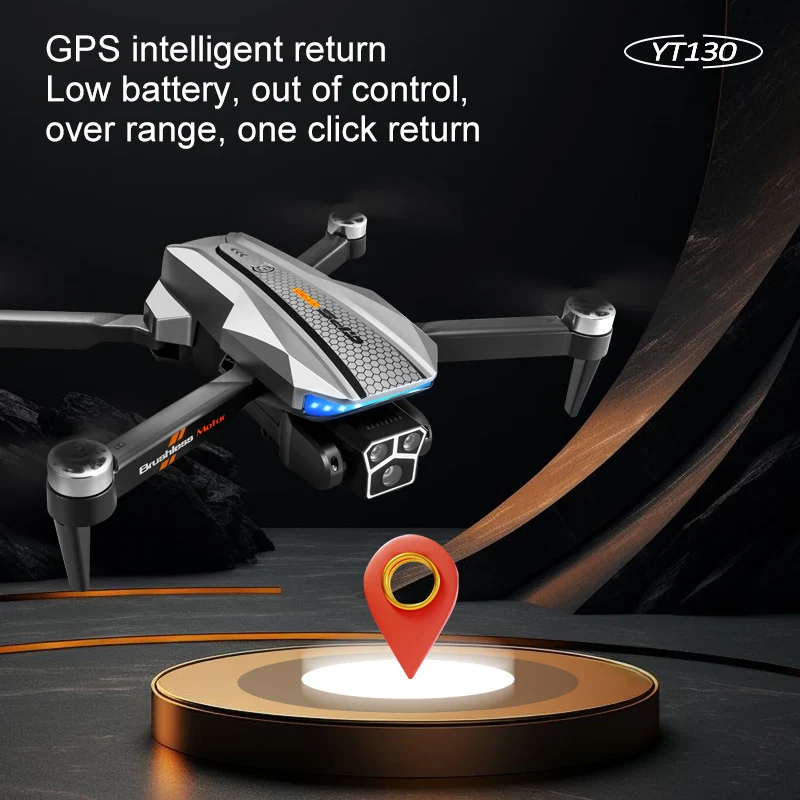 YT130 4K HD Dual Camera WiFi FPV Obstacle Avoidance GPS Brushless Motor Foldable RC Drone RC Quadcopter