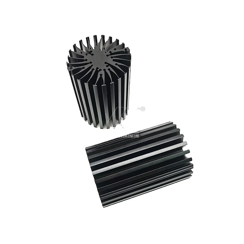 Anodized black round spiral led grow light to220 aluminum ram rgb heatsink 160mm x 100mm