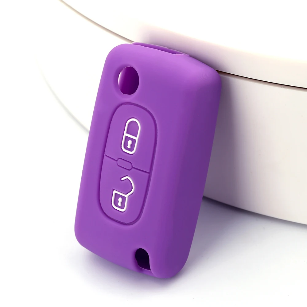 Factory Supply Low Price Protective Silicone Folding 2 Buttons Car Key Cover Case