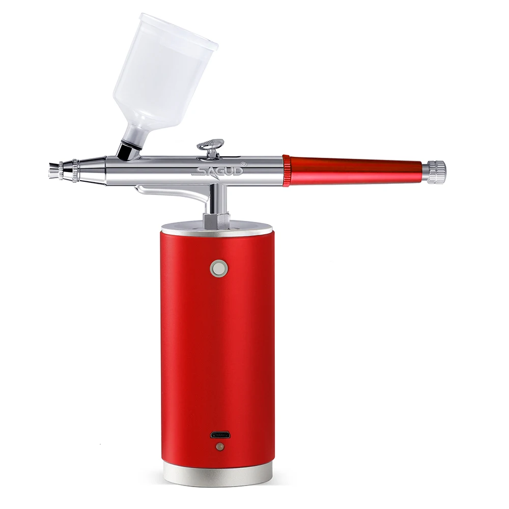 LinhaivetA face beauty mini airbrush kit cordless air brush wireless compressor