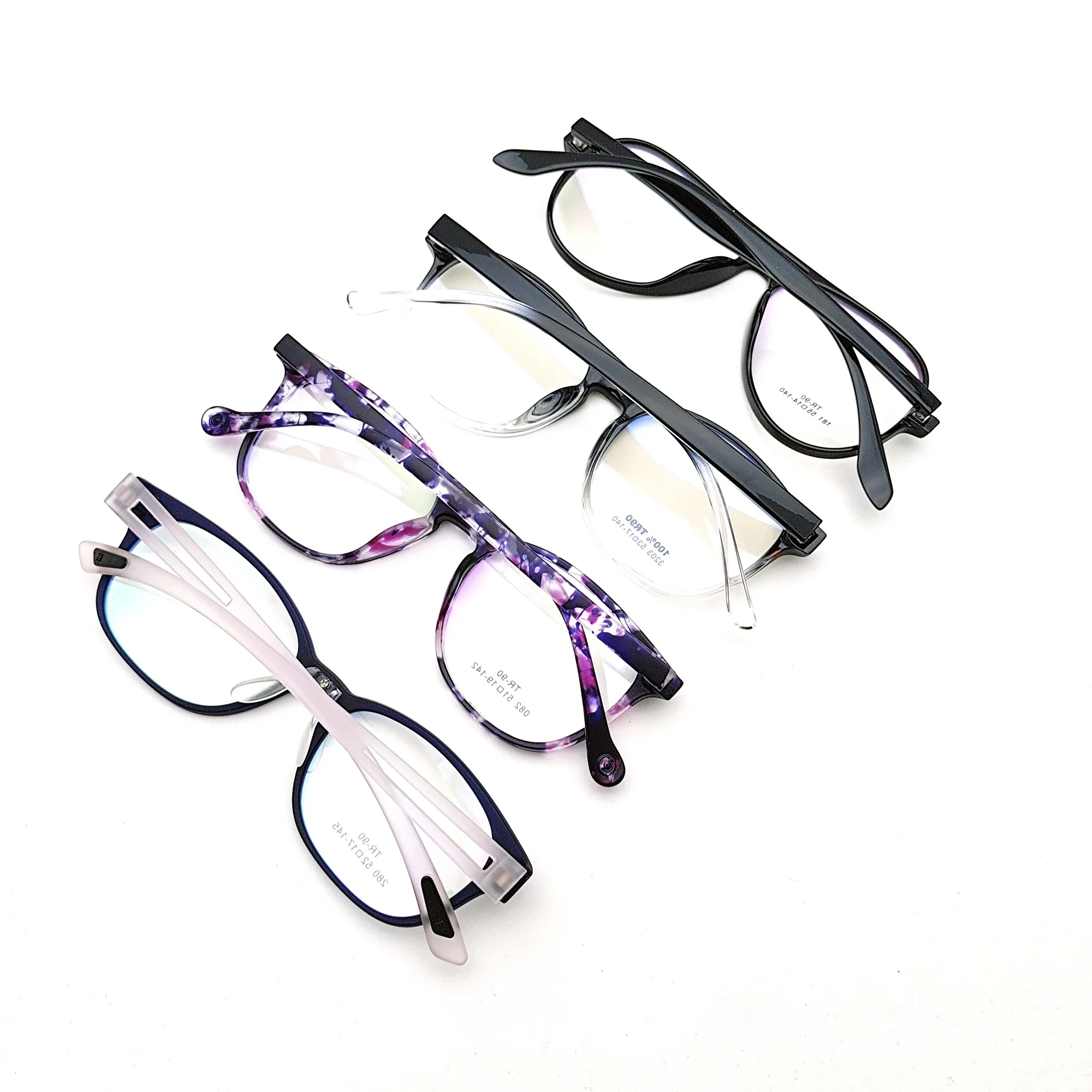 High Quality TR90 Unisex Ultralight and Stock Clearance Fashion Eyeglasses Frames for Male and Female Women TR90 Glasses Random