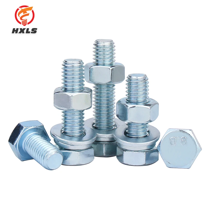 wholesale High Quality DIN933 DIN931 M6-m36 M10 8.8 Grade galvanized Hex Head Bolts And Nuts