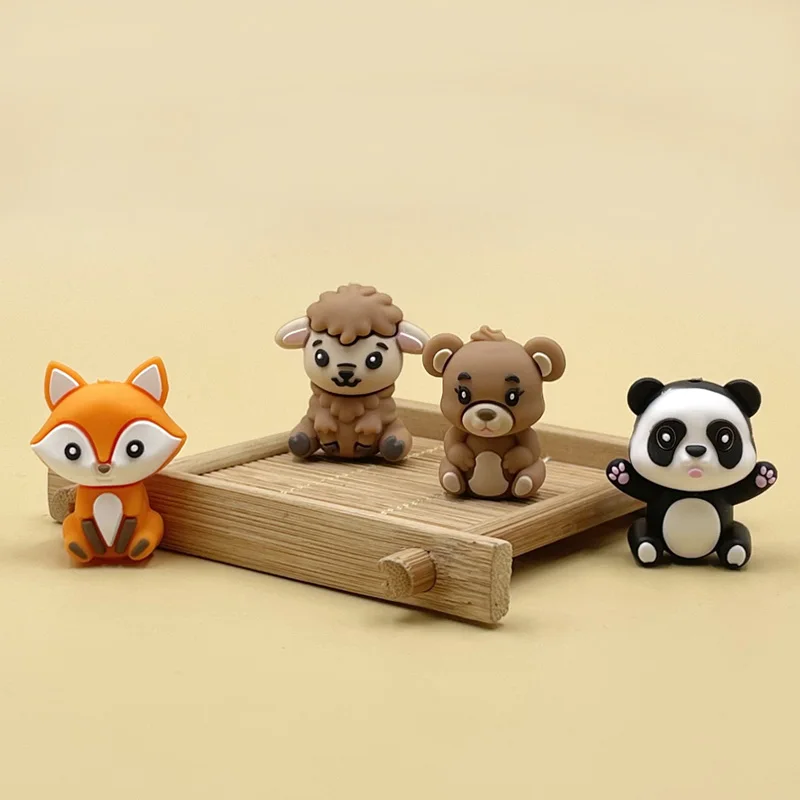 New Product 3D Animal Silicone Loose Beads fashion focal beads beaded pens charms for keychains bracelet jewelry making