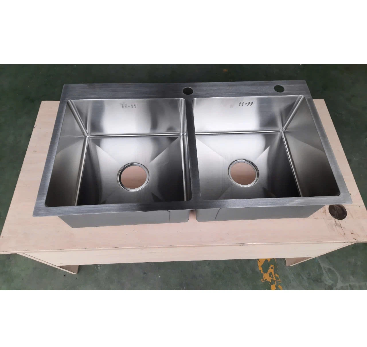 Современная хорошая продажа качественная 304 раковина из нержавеющей стали двойная чаша ручная работа прямоугольная кухонная