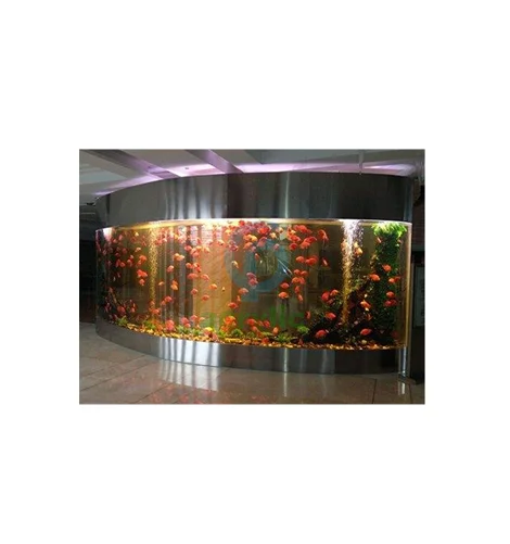 PG Wholesale Large 3d Aquarium Background Curved Acrylic Fish Tank