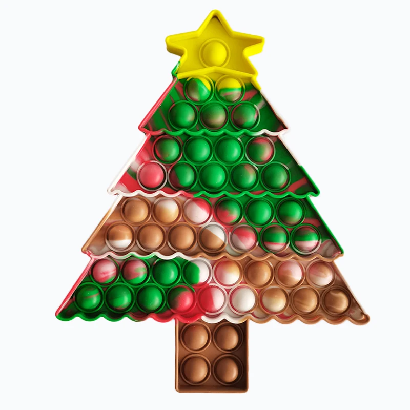 Hot Christmas Squeeze Fidget Toys Stress Relief Pack Set For Kids Silicone Bubble Fidget   Popper For Sensory Push Pops Fidget T