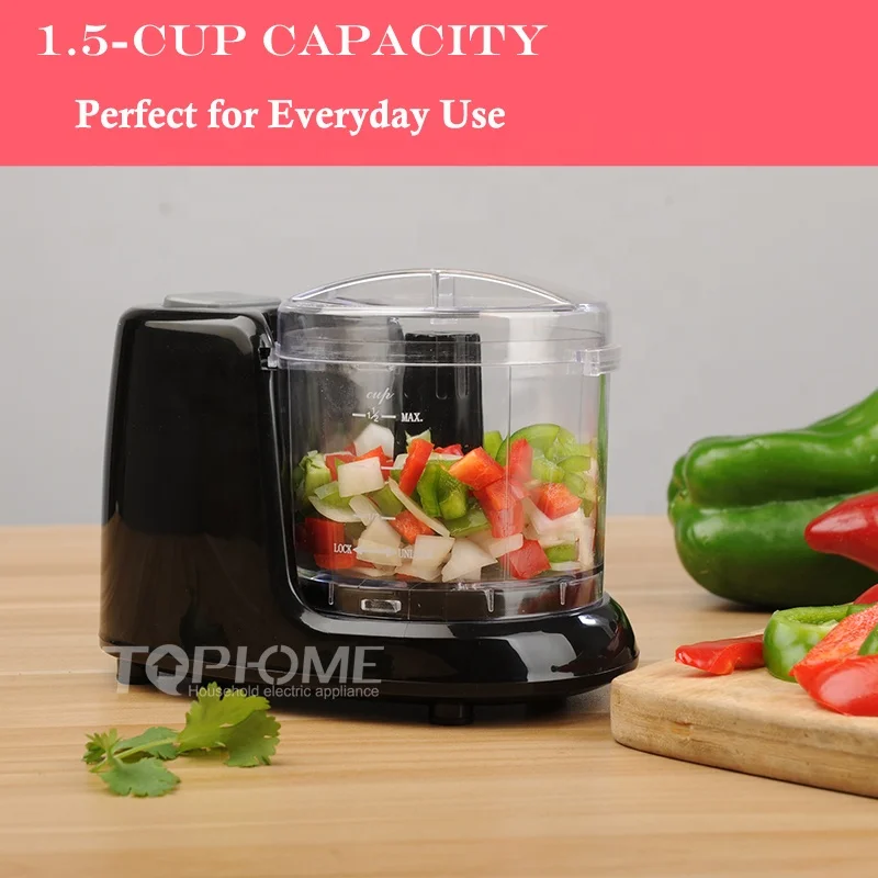 1.5Cup Glass Cup Plastic Electric Household Food Blender Meat Grinder Mini Food Chopper
