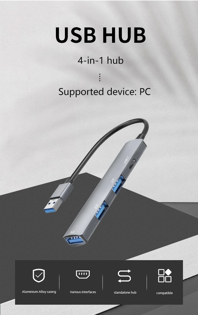 Кабель с разъемом типа C USB 2 0 концентратор 4 в 1 мульти разветвитель адаптер TF Card Reader слот для Macbook Pro 13 15 Air ПК Компьютерные аксессуары
