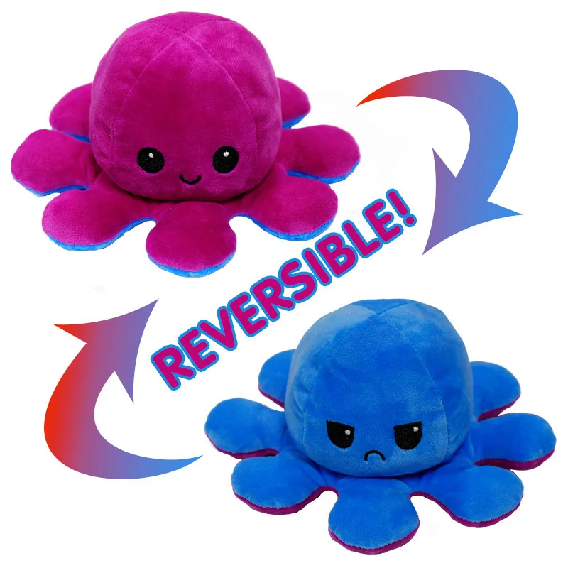 
2021 Amazon Top Sale Reversible Plushie Toys Double-Sided Flip Reversible Stuffed Animals Doll Octopus Among Us Soft Toy Plush 