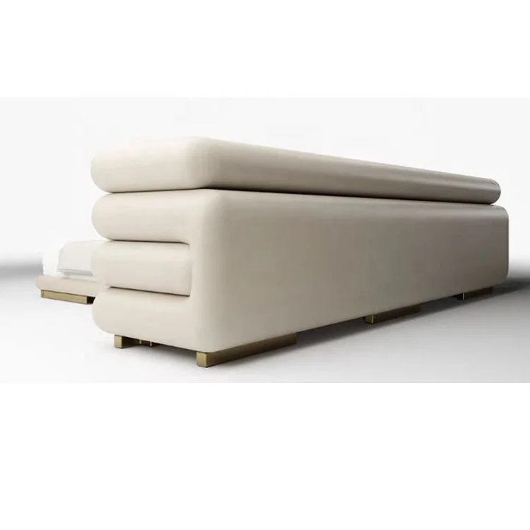 Modern home furniture Villa bedroom luxury oversized fashion custom leather bed