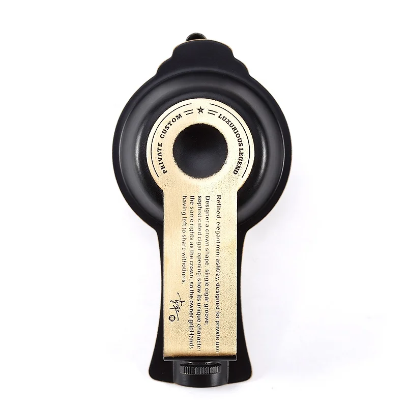 JF-068 JIFENG manufacturer 13.8*7.1*3.1cm 170g High Quality portable copper metal vintage Ashtray with cigar cutter punch