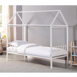 custom small iron single size house metal kid bed for children