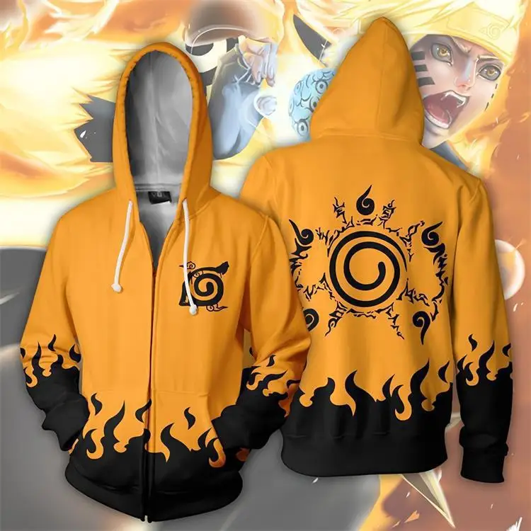 Anime Jackets Zip Hoodie Japanese Comics One Piece Up Sasuke Hoodies Men Streetwear For 3D Anime Hoodie With Zipper