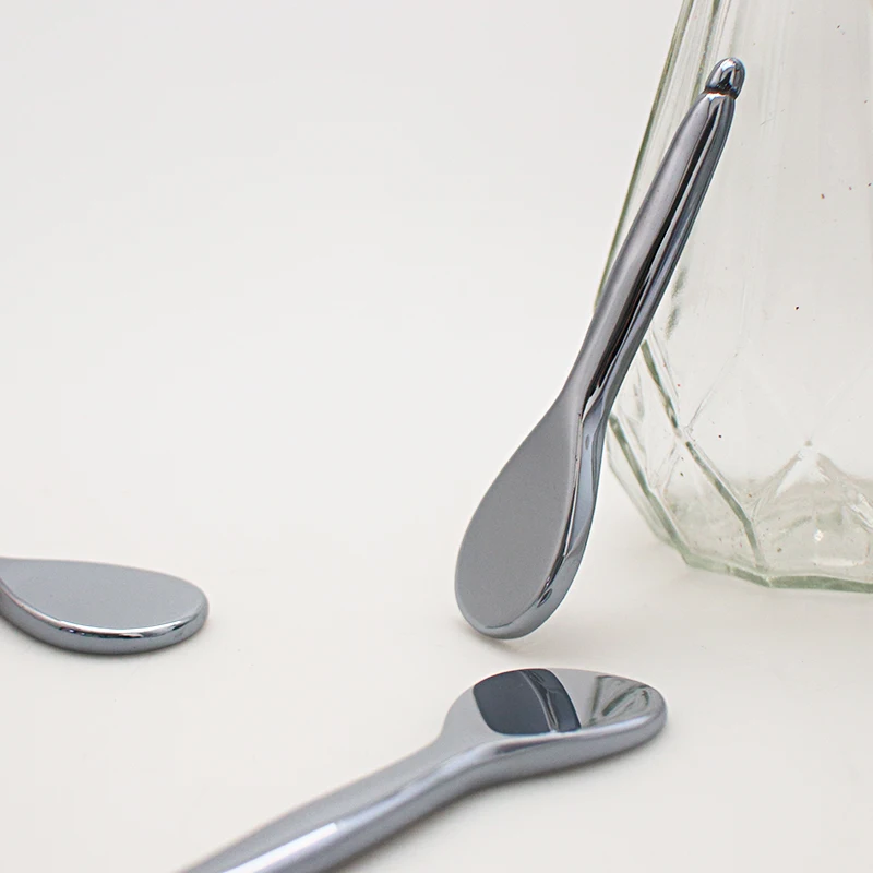 Free custom logo massager stick eyelid acupressure terahertz spoon gua sha facial tool