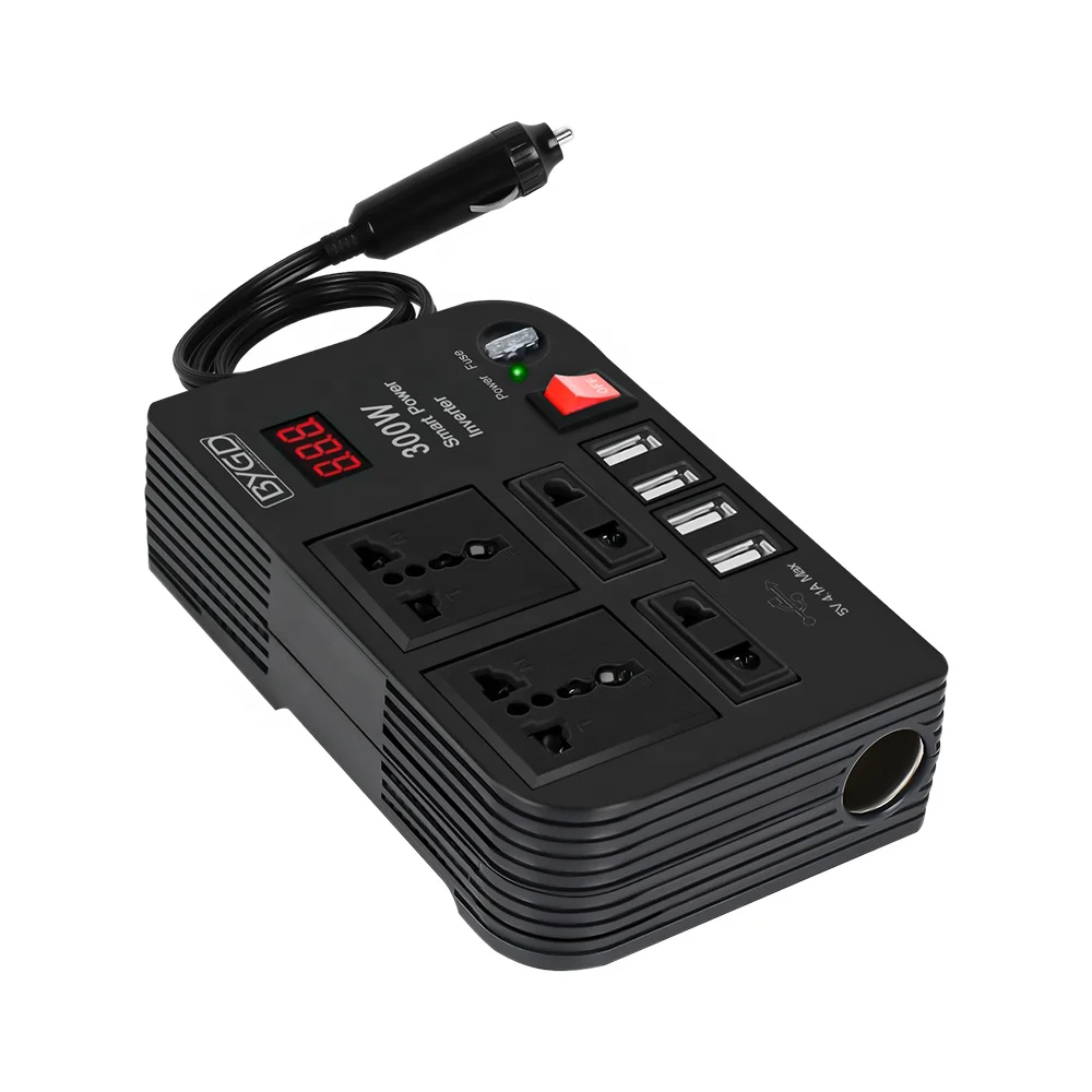 car battery inverter 12V to 220V digital display car inverter 300W high power car charger Modified Sine Wave Inverter