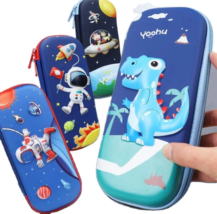 Kawaii Kids Cartoon EVA School Pencil Case Stationery 3D Space Pen Box Unicorn Students Supplies Pencil Boxes Customized