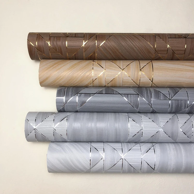 2022 Guangzhou 53cm Luxury Bedroom Decor Golden Foil Design PVC Wallpaper for Home Decorative