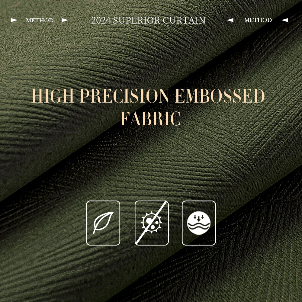 IKSUN Blackout Top Grommet Curtains American Style Luxury Windows Shades Drapes Wavey Curtains For The Living Room Bedroom Hotel