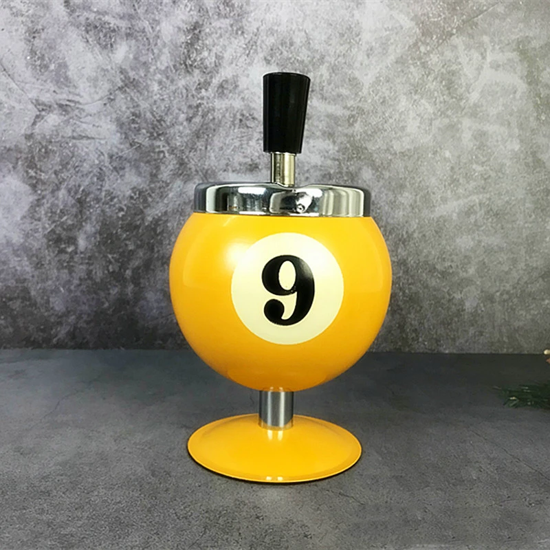Billiard accessory billiard ball appearance stainless steel metallic ashtray decor for pool hall