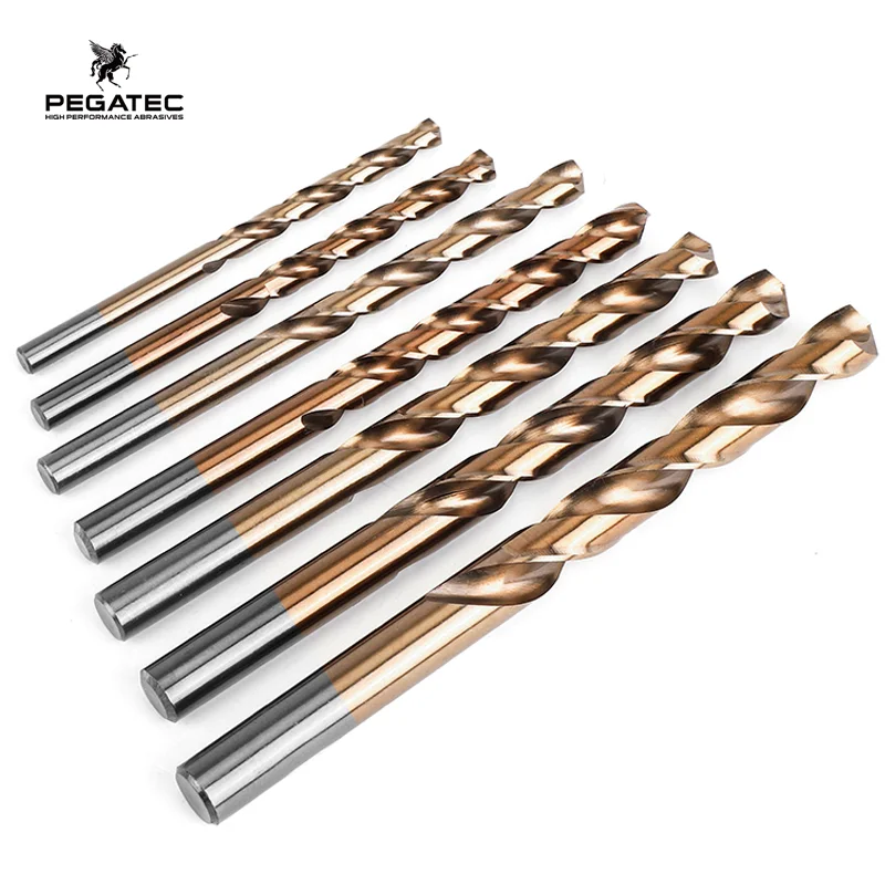 PEGATEC Abrasive Tools High Speed Steel Titanium Twist Drill Bit Hex Shank for Wood Plastic Aluminum Alloy