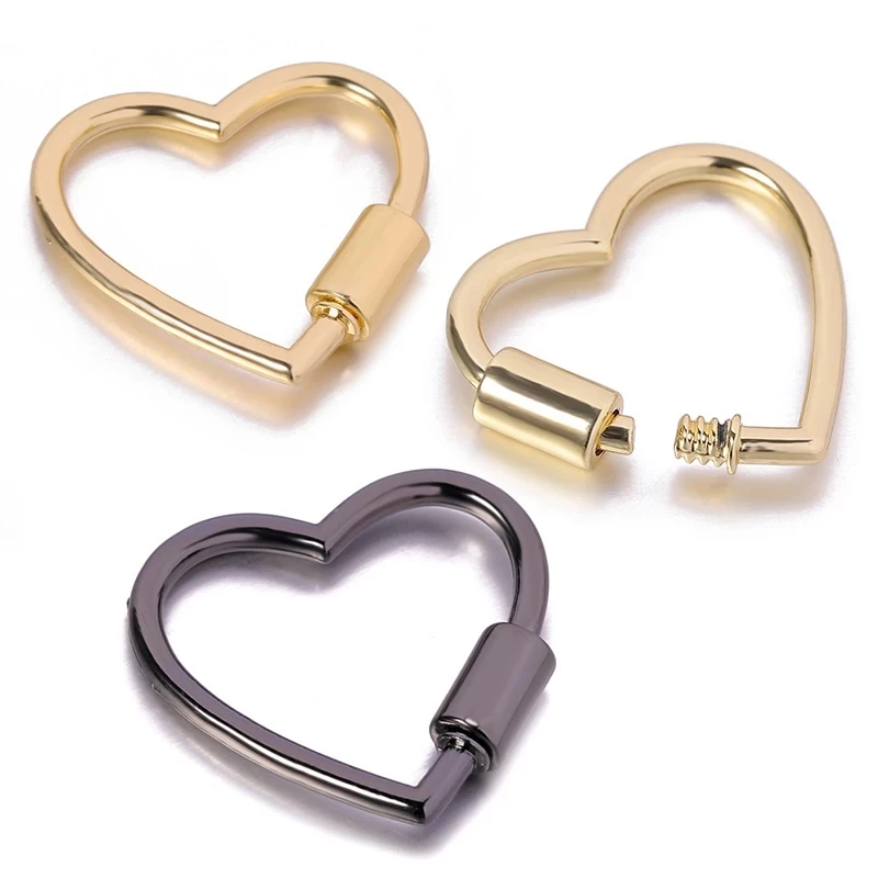 Opening Buckle Heart Spring Gate Rings Keychain Leather Bag Strap Dog Chain Buckles Snap Closure Clip Trigger Diy Accessories
