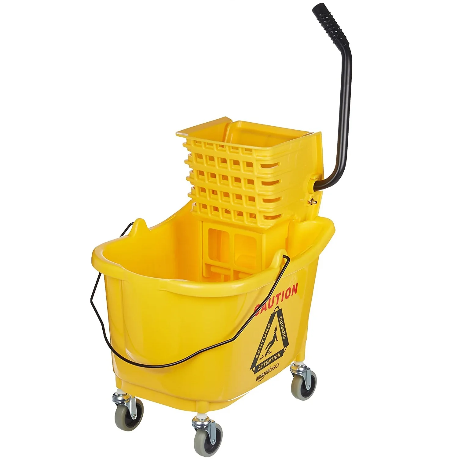 Hot selling Hotel cleaning cart trolley plastic industrial mop wringer bucket with squeezer