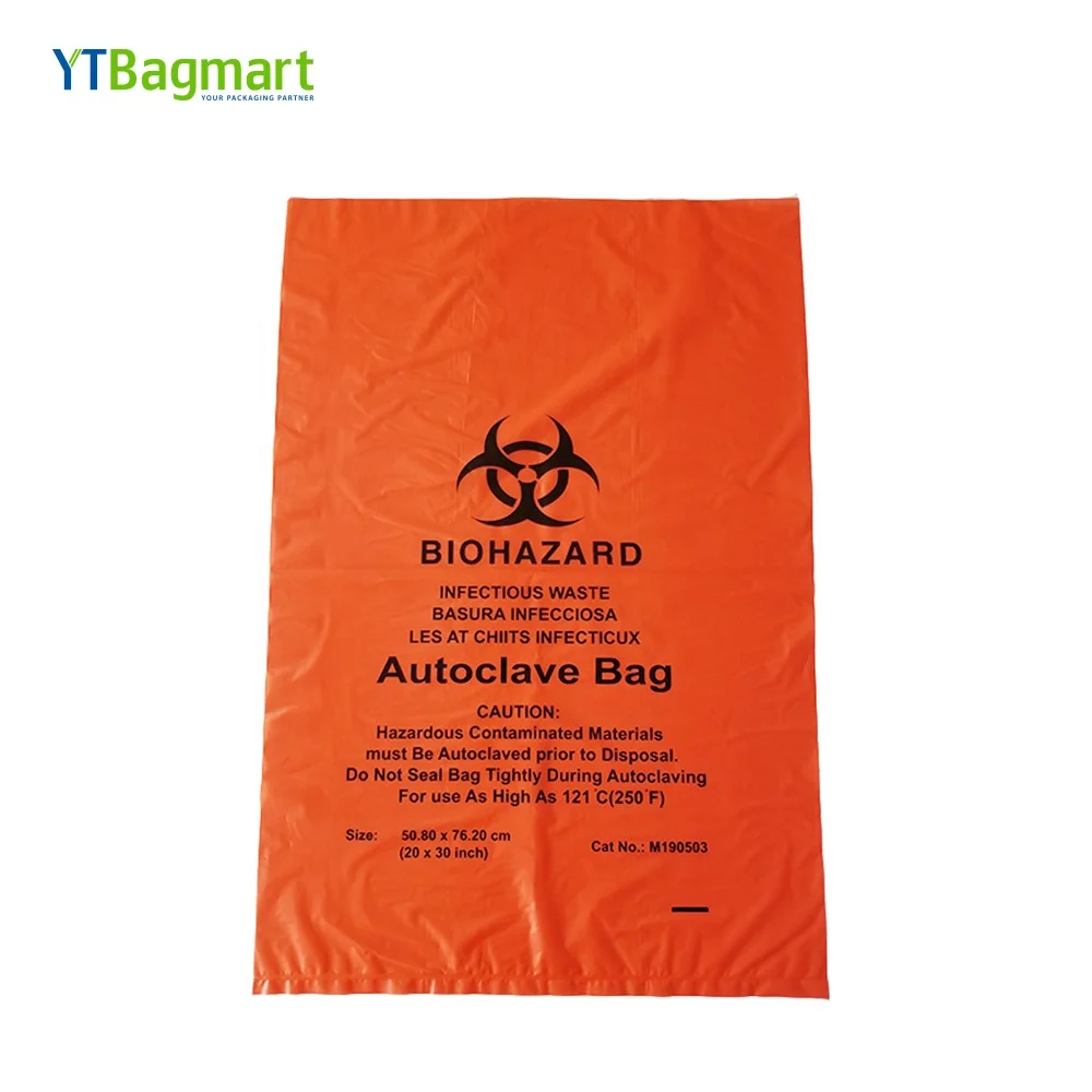 
YTBagmart Clinical Waste Bags Lab Biohazard Bags Medical Incinerator Autoclave Biohazard Bags 