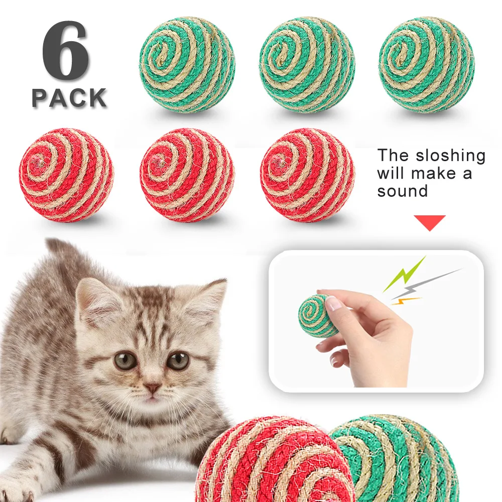 Cat toy sisal ball wear-resistant scratching cat toy with sound Christmas toys