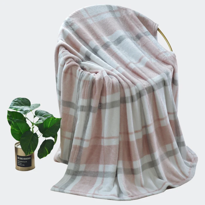 JHome OEM/ODM Plaid Flannel Throw Blanket