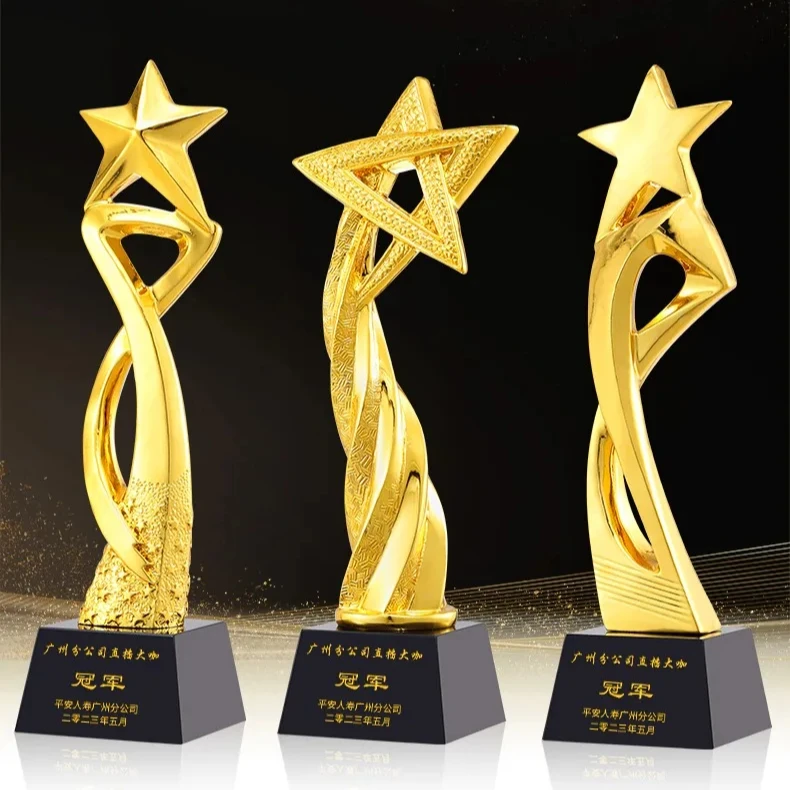 CS Custom 3D Gold Color Metal Craft Awards round Gymnastics Football Sports Medals and Trophies-Soccer
