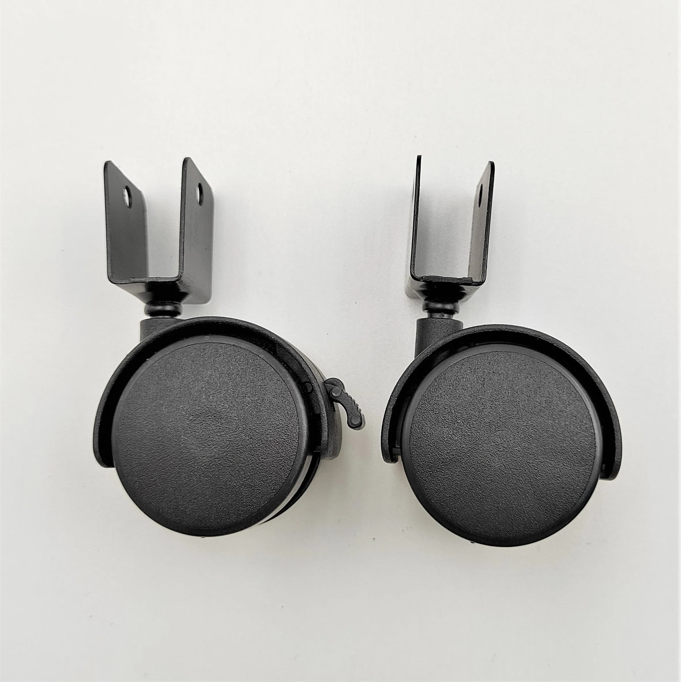 50mm U Clamp Caster Wheels for 16mm Board 2 Inch PP Caster Wheel With Brake Swivel Furniture Casters