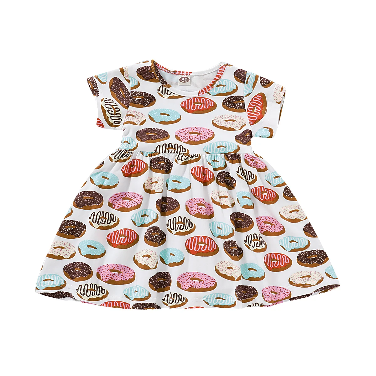 Summer baby clothes Print baby girl dress short sleeve dress for baby girl 6 months