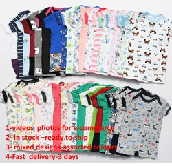 Wholesale Mixed New Born Cute jumpsuit Short Sleeve Pure Cotton Infant Baby rompers