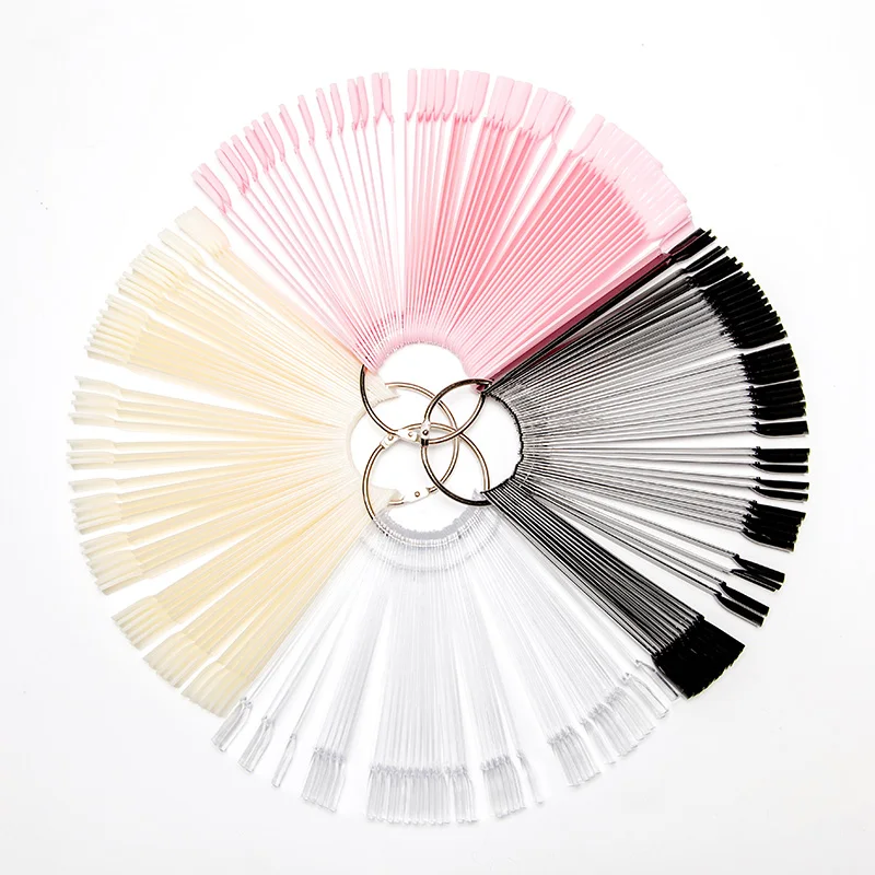 Rosalind 50pcs/lot uv gel nail polish colors display design board natural clear acrylic artificial nails color chart nail tips