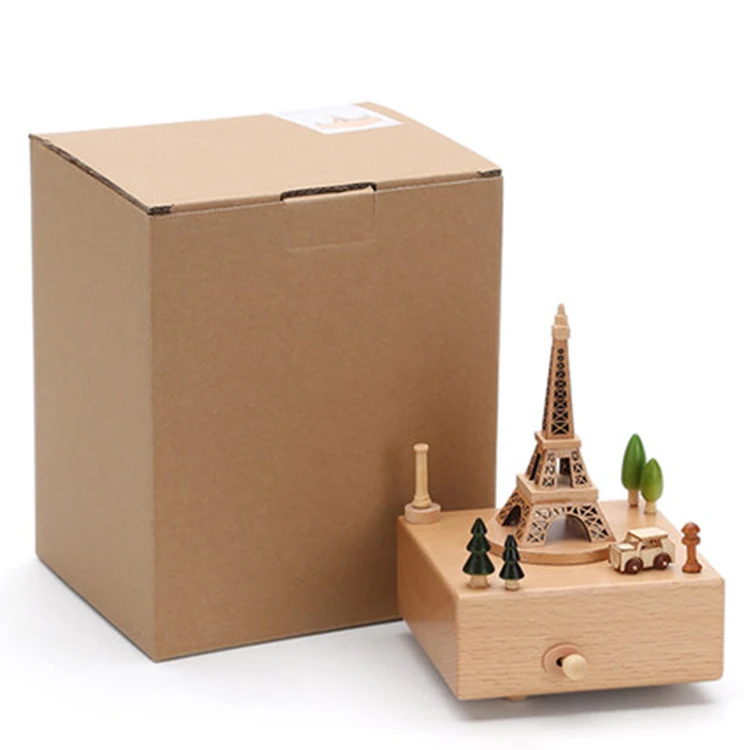 Customizable Ferris Wheel Music Wooden Hand-cranked Music Box For Couple Gifts