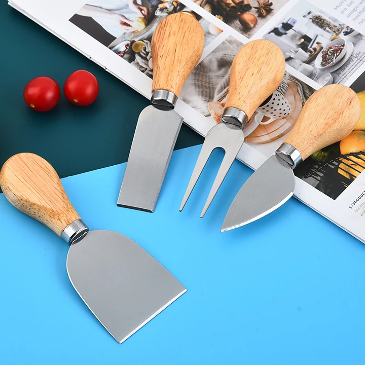 Набор кухонных ножей из нержавеющей стали с деревянной ручкой