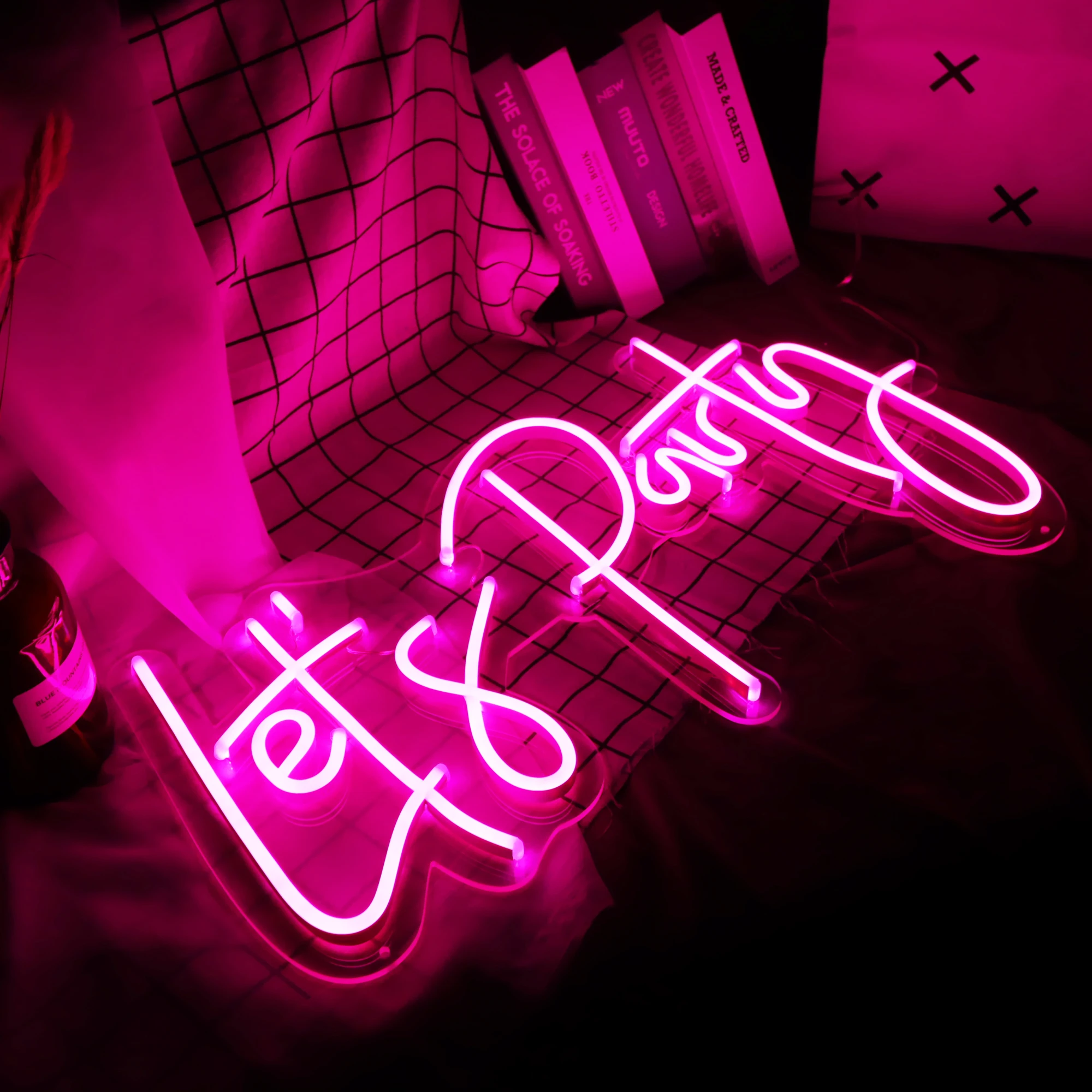 Drop shipping product let's party neon light words most popular neon led sign