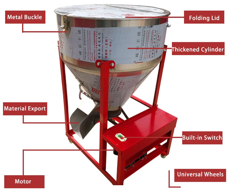 hot sale farm poultry feed mixer machine feed mixer horizontal