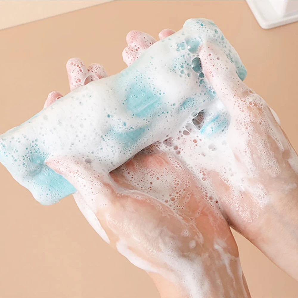 Bubble Foaming Mesh Bar Soap Saver Bag Exfoliating Nylon Mesh Pouch Facial Body Shower Cleaning Bath Soap Nets with Drawstring