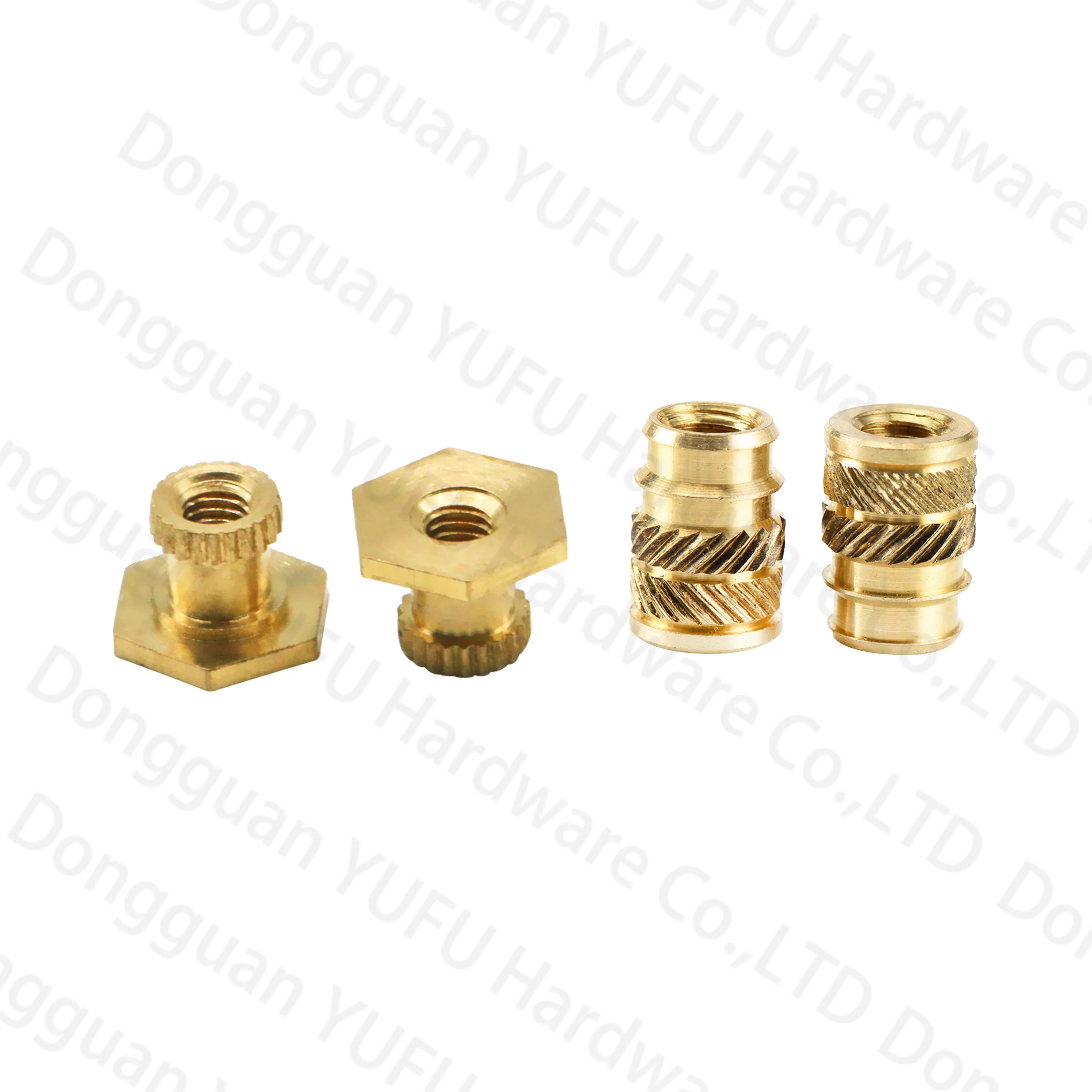 M1.4 M2 M2.5 M3 M4 M5 M6  Brass Insert Nut Knurled Copper Round Head Heat Staking Nut For Plastic Brass Knurled Nut Insert