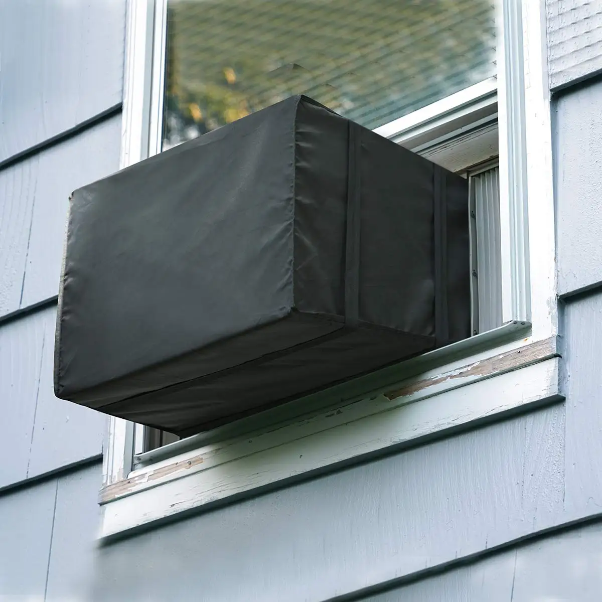 Airlock Window Seal Cover Outdoor Outside Window AC Unit Cover Black Dust-Proof Waterproof Window Air Conditioner Cover