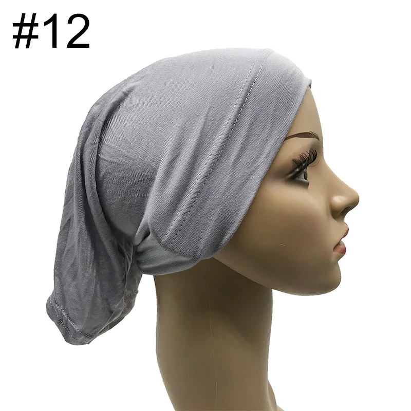 28 color short base tube cap modal cap Arabic scarf Muslim elastic cover solid cotton barrel cap