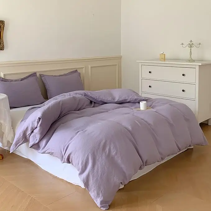 200TC-400TC OEM/ODM 100% Linen Twin size Bedding Sheets Set fitted sheet  flat sheet