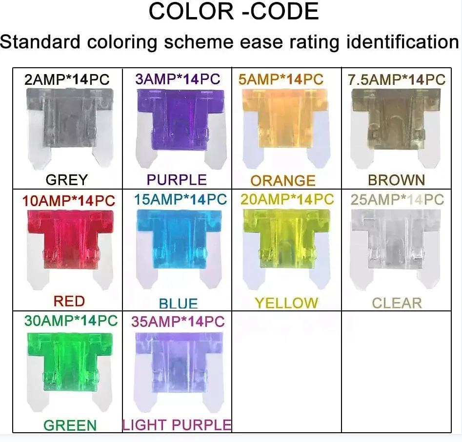 High Quality 3A 4A 5A 7.5A 10A 15A 20A 25A 30A 32V DC Low Profile Mini Micro ATT Vehicle Car Auto Automotive Blade Fuse